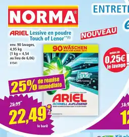 Norma ARIEL Lessive en poudre Touch of Lenor offre
