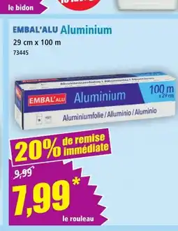 Norma EMBAL'ALU Aluminium offre