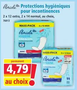 Norma FLORIOLA Protections hygiéniques pour incontinences offre
