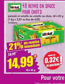 Norma KITEKAT 48 repas en sauce pour chats offre