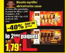 Norma FEINY BISCUITS Biscuits myrtille/ abricot/cerise cacao offre