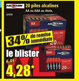 Norma ANSMANN 20 piles alcalines offre