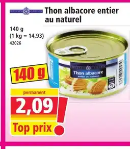 Norma NEPTUNES GARDEN Thon albacore entier au naturel offre