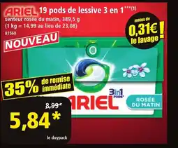 Norma ARIEL 19 pods de lessive 3 en 1 offre