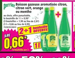 Norma PERRIER Boisson gazeuse aromatisée citron, citron vert orange ou menthe offre
