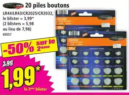 Norma 20 piles boutons offre