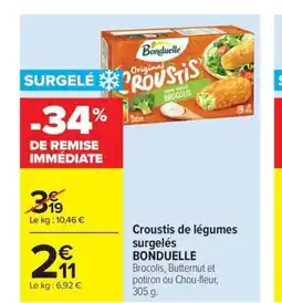 Carrefour Market BONDUELLE Croustis de légumes surgelés offre