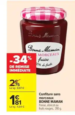 Carrefour Market BONNE MAMAN Confiture sans morceaux offre