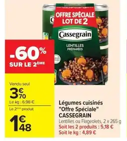 Carrefour Market CASSEGRAIN Légumes cuisinés Offre Spéciale offre