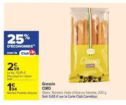 Carrefour Market CIRO Gressin offre
