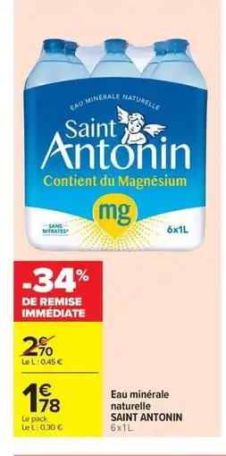 Carrefour Market SAINT ANTONIN Eau minérale naturelle offre