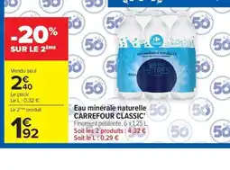 Carrefour Market CARREFOUR CLASSIC Eau minérale naturelle offre