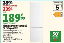 Auchan Qilive Réfrigérateur combiné q.6623 offre