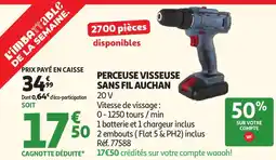 Auchan Auchan Perceuse visseuse sans fil offre