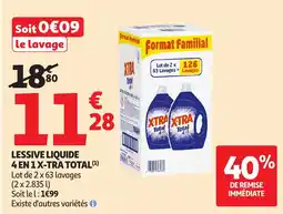 Auchan X-Tra Total Lessive liquide 4 en 1 offre