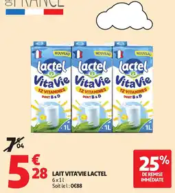 Auchan Lactel Lait vita'vie offre