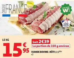 Auchan Viande bovine : rôti offre