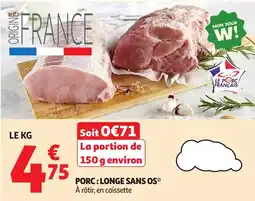 Auchan Porc longe sans os offre