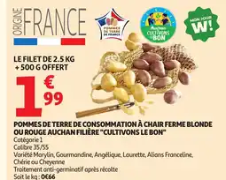 Auchan Pommes de terre de consommation à chair ferme blonde ou rouge auchan filière cultivons le bon offre