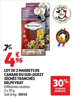 Auchan Delpeyrat Lot de 2 magrets de canard du sud-ouest séchés tranchés offre