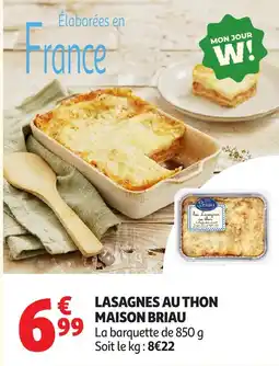 Auchan Maison Briau Lasagnes au thon offre