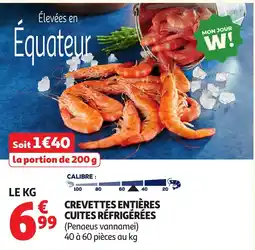 Auchan Crevettes entières cuites réfrigérées offre