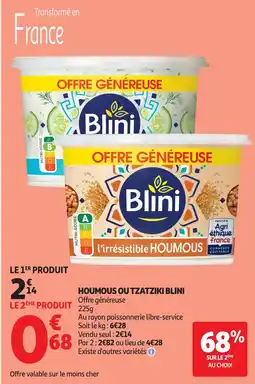 Auchan Blini Houmous ou tzatziki offre