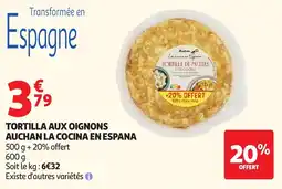 Auchan Tortilla aux oignons auchan la cocina en espana offre