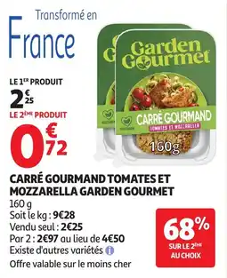Auchan Garden Gourmet Carré gourmand tomates et mozzarella offre