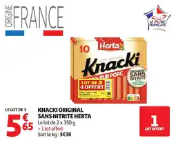 Auchan Herta Knacki original sans nitrite offre