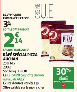Auchan Auchan Râpé spécial pizza offre