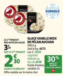 Auchan Auchan Glace vanille noix noix de pecan offre