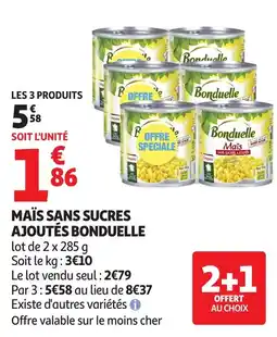 Auchan Bonduelle Maïs sans sucres ajoutés offre
