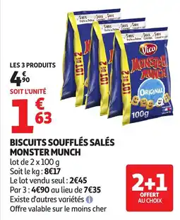 Auchan Monster Munch Biscuits soufflés salés offre