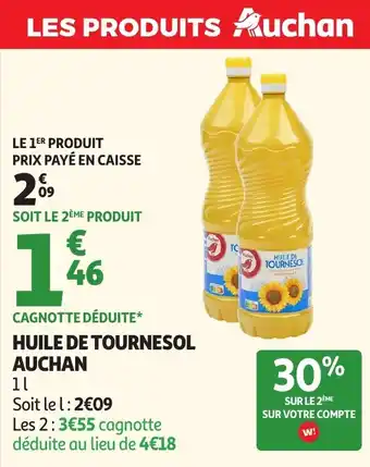 Auchan Auchan Huile de tournesol offre