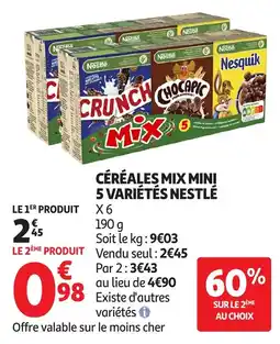 Auchan Céréales mix mini 5 variétés nestlé offre