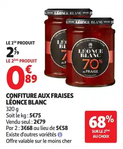 Auchan Léonce Blanc Confiture aux fraises offre