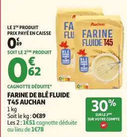 Auchan Auchan Farine de blé fluide t45 offre