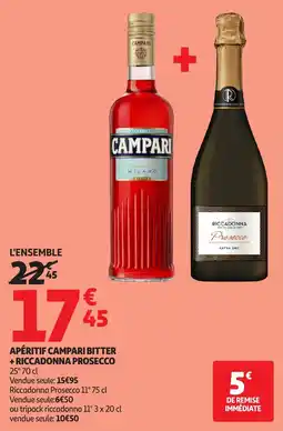 Auchan Apéritif campari bitter + riccadonna prosecco offre