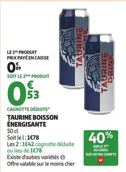 Auchan Taurine boisson énergisante offre