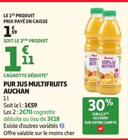 Auchan Auchan Pur jus multifruits offre
