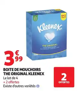 Auchan Kleenex Boite de mouchoirs the original offre