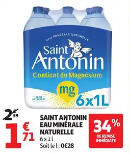 Auchan Saint Antonin eau minérale naturelle offre