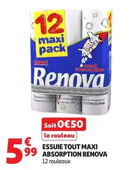 Auchan Renova Essuie tout maxi absorption offre