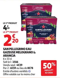 Auchan San Pellegrino eau gazeuse melograno & arancia offre