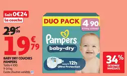 Auchan Pampers Baby dry couches offre