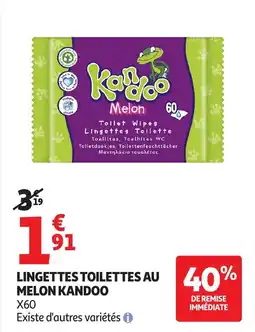 Auchan Kandoo Lingettes toilettes au melon offre