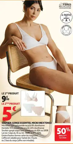 Auchan Inextenso soutien-gorge essentiel micro offre
