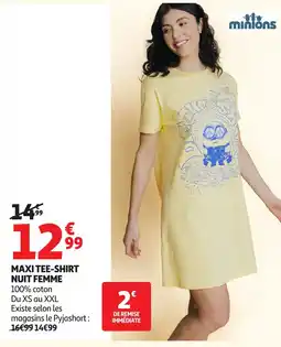 Auchan Maxi tee-shirt nuit femme offre