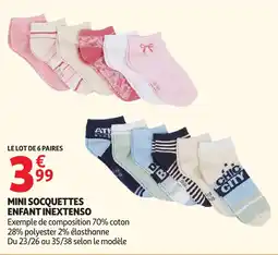 Auchan Inextenso Mini socquettes enfant offre